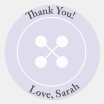 Custom |  Purple Button Baby Shower Favour Sticker