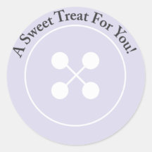 Custom |  Purple Button Baby Shower Favour Sticker