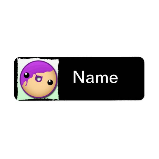 Custom Purple Doughnut Name Label
