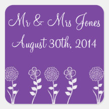 Custom Purple Envelope Seals & Stickers