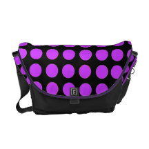 Custom Purple Polka Dot Messenger Bag