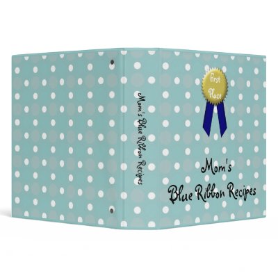 Custom Recipe Book, Grandma'Mom's Blue Ribbon 3 Ring Binders by cutencomfy