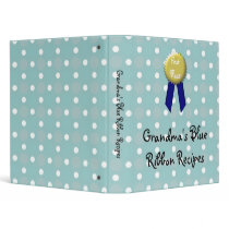 Custom Recipe Book, Grandma's Blue Ribbon Vinyl Binders