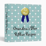 Custom Recipe Book, Grandma's Blue Ribbon Vinyl Binders