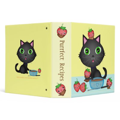 Custom Recipe Cat & Strawberry Fondue Binder by jamiecreates1