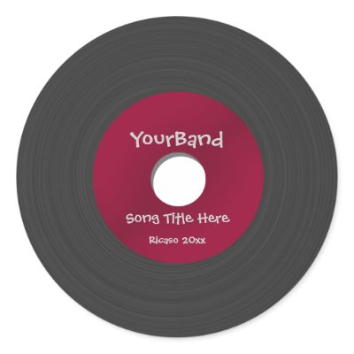 Custom Record Round Stickers by Ricaso_Designs