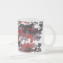 Custom Red Camo Frosted Coffee Mug