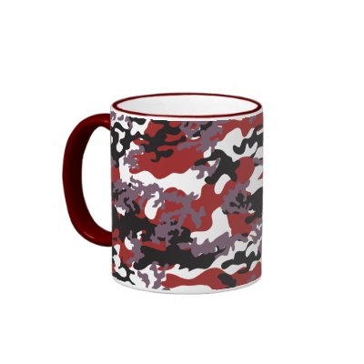 Custom Red Camo Glass Mug by TheCultureShock