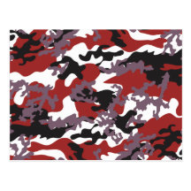 Custom Red Camo Postcard