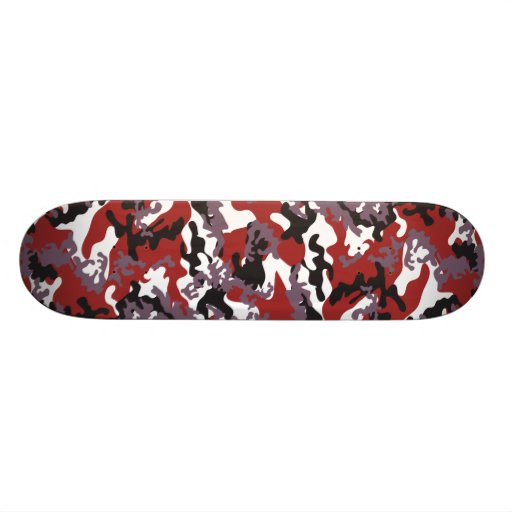 Custom Red Camo Skateboard
