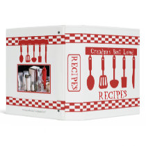 Custom Red Pattern Recipe Binder
