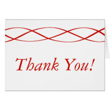 Custom Red & White Thank You Card Stationery