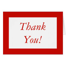 Custom Red & White Thank You Card Stationery
