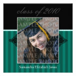 CUSTOM Regal SQUARE Graduation Invitation (green)