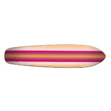 Custom retro surfboard style Striped Skateboard