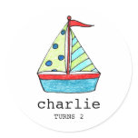 Custom Sailboat Stickers |  Cake Toppers