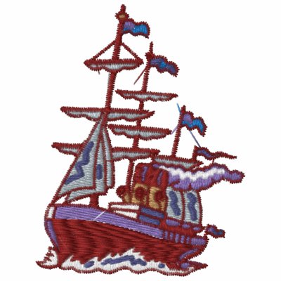 Custom Sailing Ship Embroidered Shirt by fathersdaytshirts