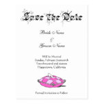 Custom Save the Date Cinderella Slipper on Pink Post Card
