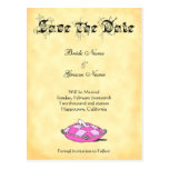 Custom Save the Date Cinderella Slipper on Pink Post Cards