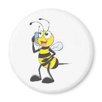 Custom Shirts : Bee Talking Calling Shirts Fridge Magnet
