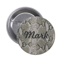 Custom Silver Snake Skin Button