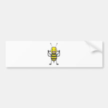 Custom Bumper Stickers on Custom Smiling Cartoon Bee Shirts Bumper Sticker