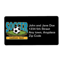 Custom Soccer Personalised Shipping Label