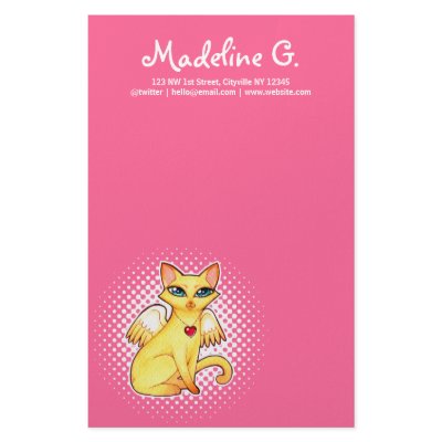 Custom Stationery - Angel Fairy Kitty Cat Art by artbyamandarobbins