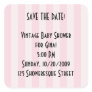 Custom Stickers -Retro Save the Date! Pink Stripe