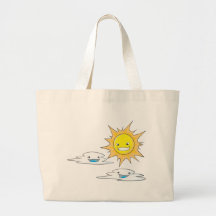 Custom Sun Clouds Fathers Day Tote Bags