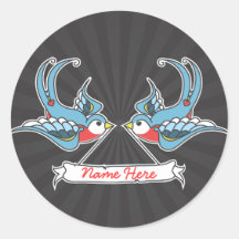Custom Swallows Round Stickers