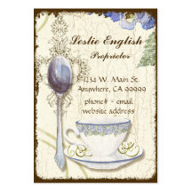 Custom Tea Coffee Shoppe Elegant Business Cards