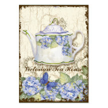 Custom Tea Coffee Shoppe Elegant Business Cards