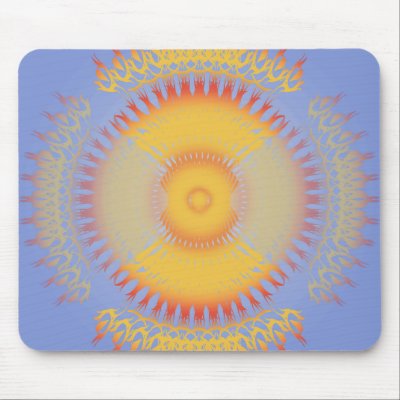 Custom Template: Orange & Yellow Radial Design Mouse Pad by spiritswitchboard
