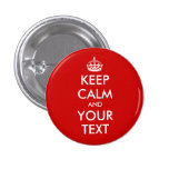 Custom text Keep calm pinback buttons