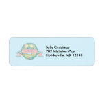 Custom Text Retro 50s Multicolor Christmas Wreath Labels
