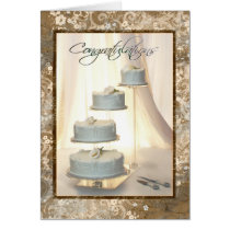 Custom Text Wedding Cake Congratulations Card