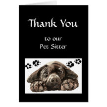 Custom Thank You Greeting, Pet,Labrador Dog Sitter Cards