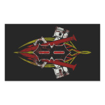 Custom V8 Pinstripe Design Distressed Rectangle Sticker
