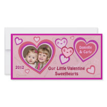Custom Valentine Kawaii Hearts Photo Card