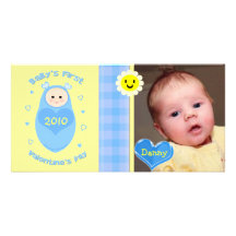 Custom Valentine's Day Baby Boy Photocard Custom Photo Card