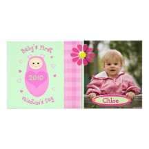 Custom Valentine's Day Baby  Girl Photocard Picture Card