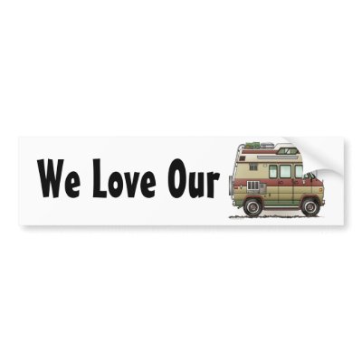 Custom Van Camper RV Bumper Sticker by art1st