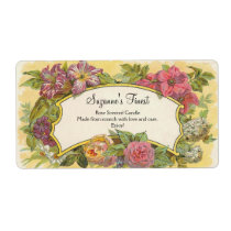 Custom Vintage Floral Candle or Canning Jar Label Custom Shipping Label