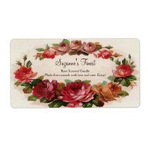 Custom Vintage Floral Candle or Canning Jar Label