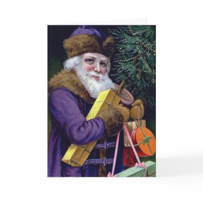 Custom Vintage Santa Photo Insert Christmas Card by imagina