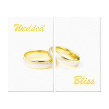 Custom Wedded Bliss Rings Wrapped Canvas Gallery Wrap Canvas