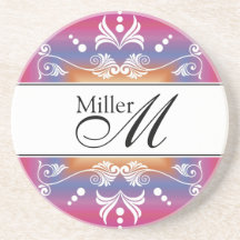 Custom Wedding Anniversary Monogram Beverage Coasters