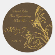 Custom Wedding Favour Labels Round Sticker
