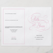 Custom Wedding Program - Pink Personalized Flyer